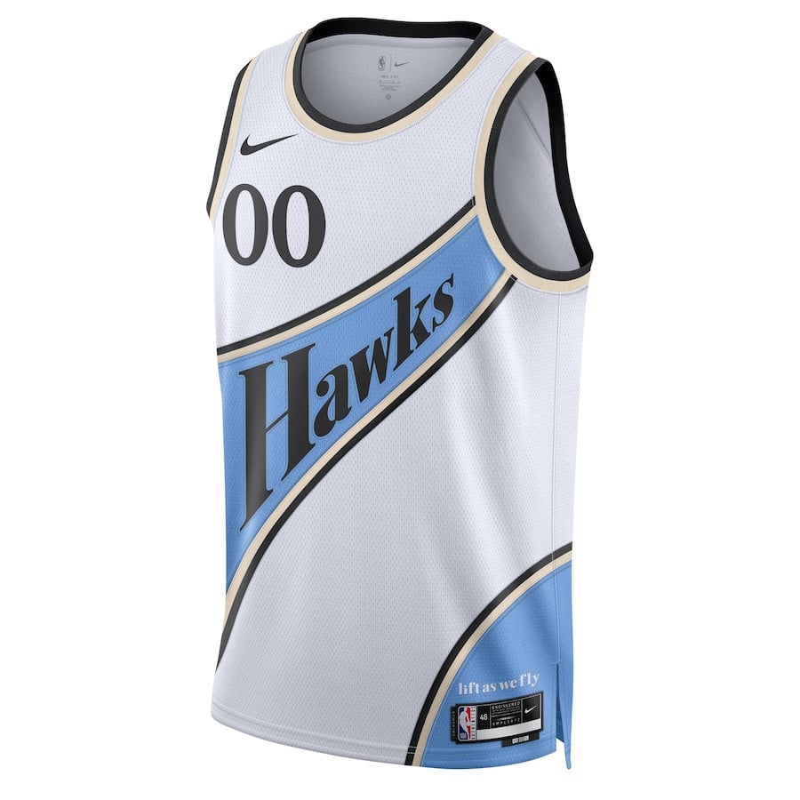 Alternative view of Atlanta Hawks Unisex 2024/25 Custom Swingman Jersey - City Edition - White - JS276 