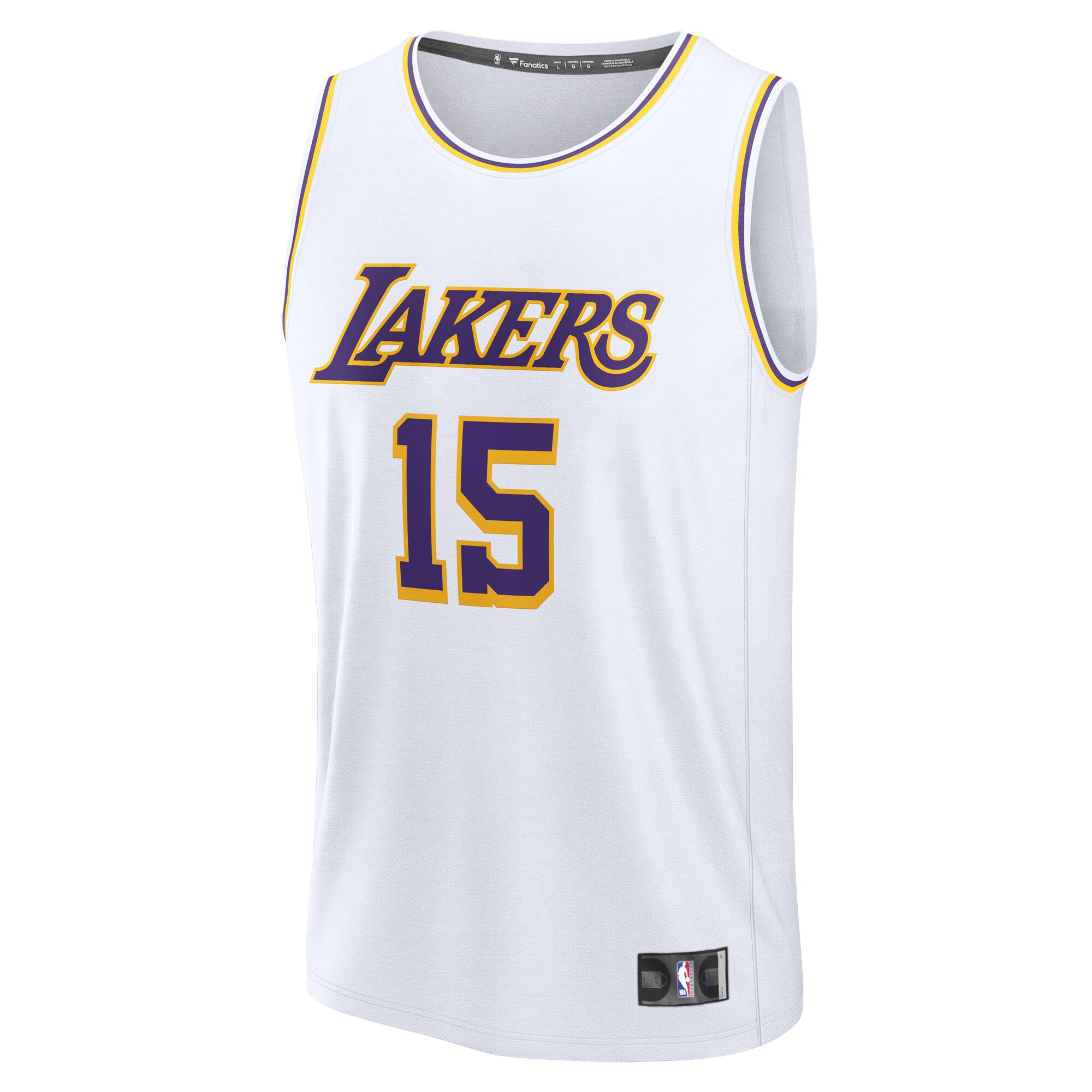 Alternative view of Austin Reaves Los Angeles Lakers Fanatics Fast Break Replica Player Jersey - Association Edition - White