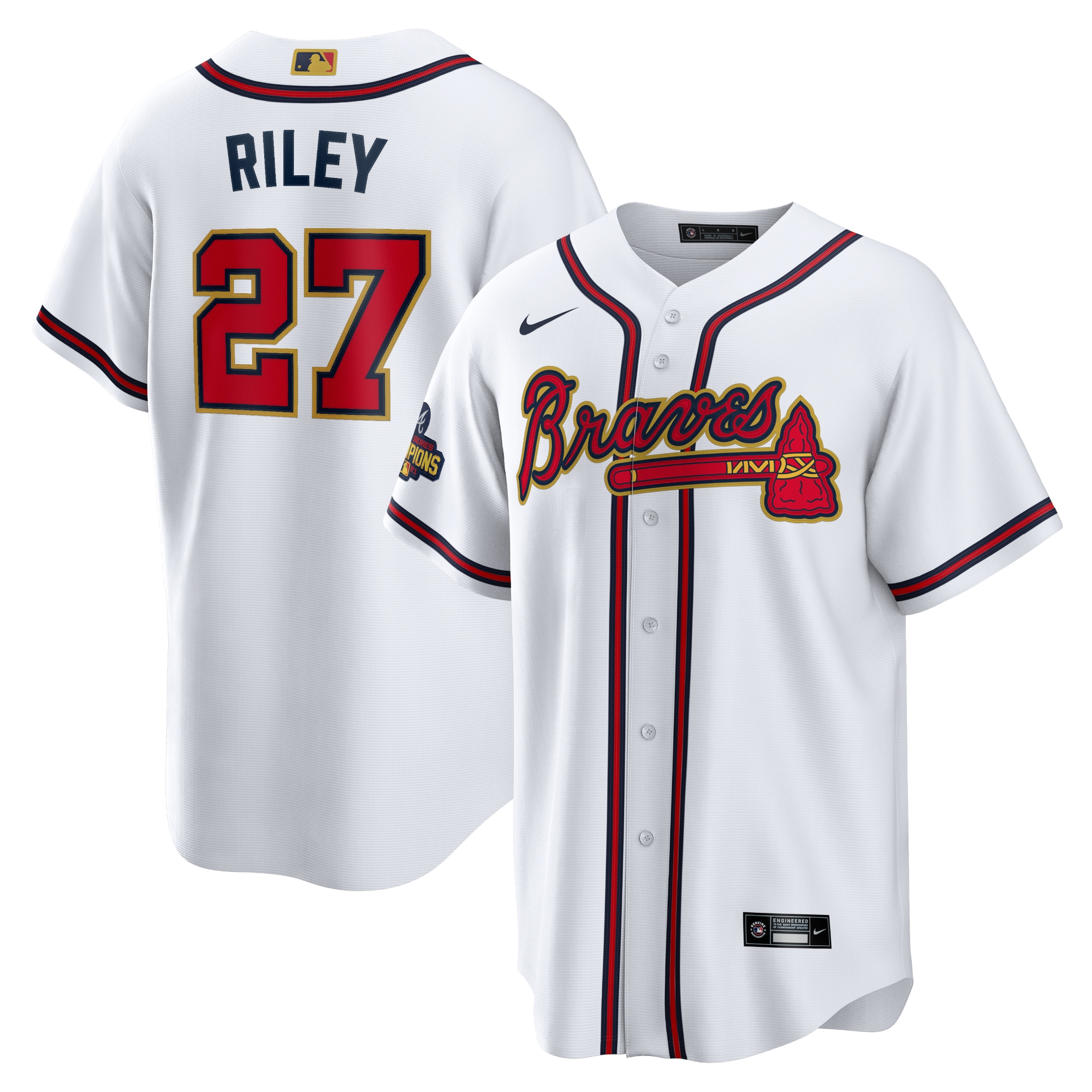 Austin Riley Atlanta Braves 2022 Gold Program Replica Player Jersey - White
