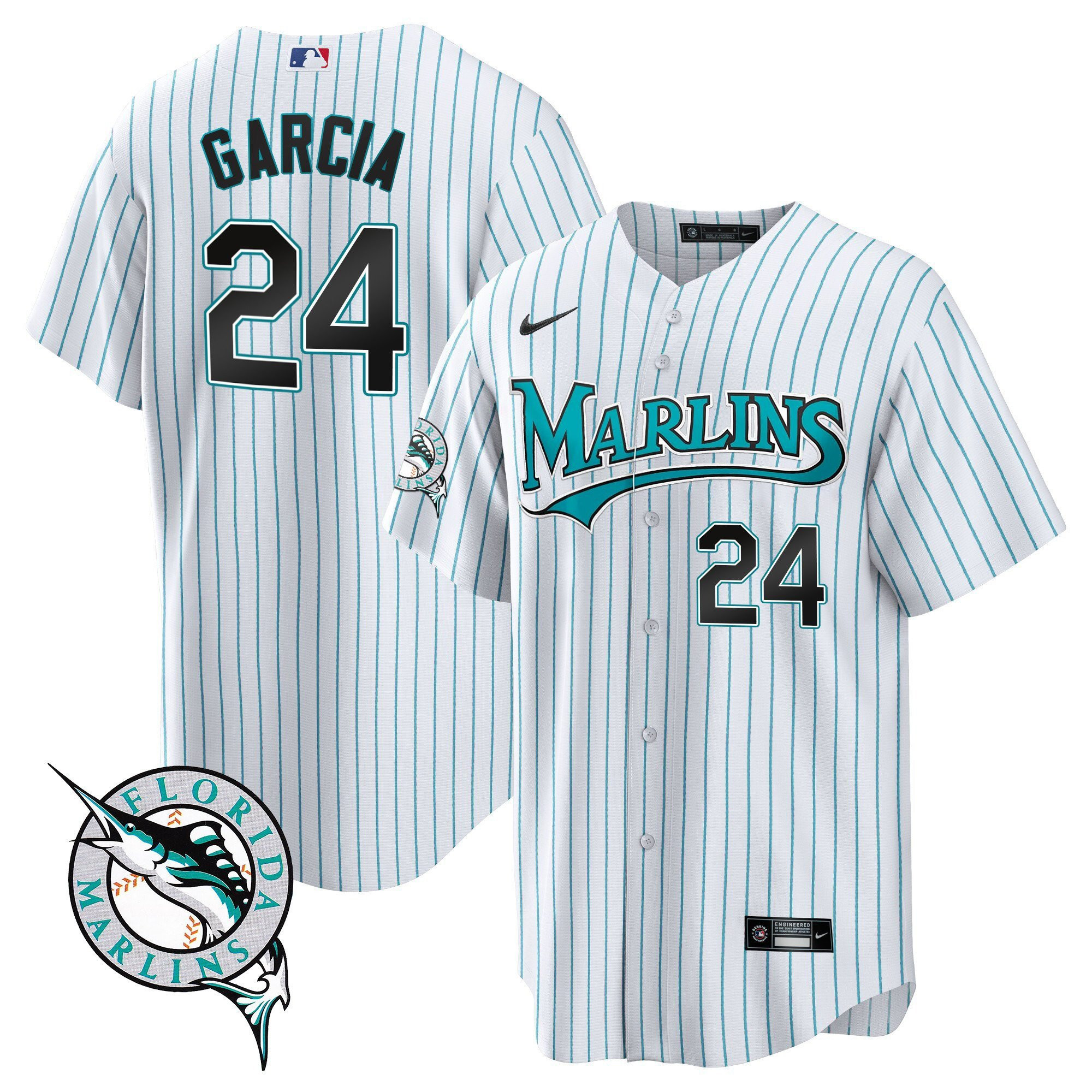 Avisail Garcia 24 Miami Marlins Throwback Men Jersey - White 