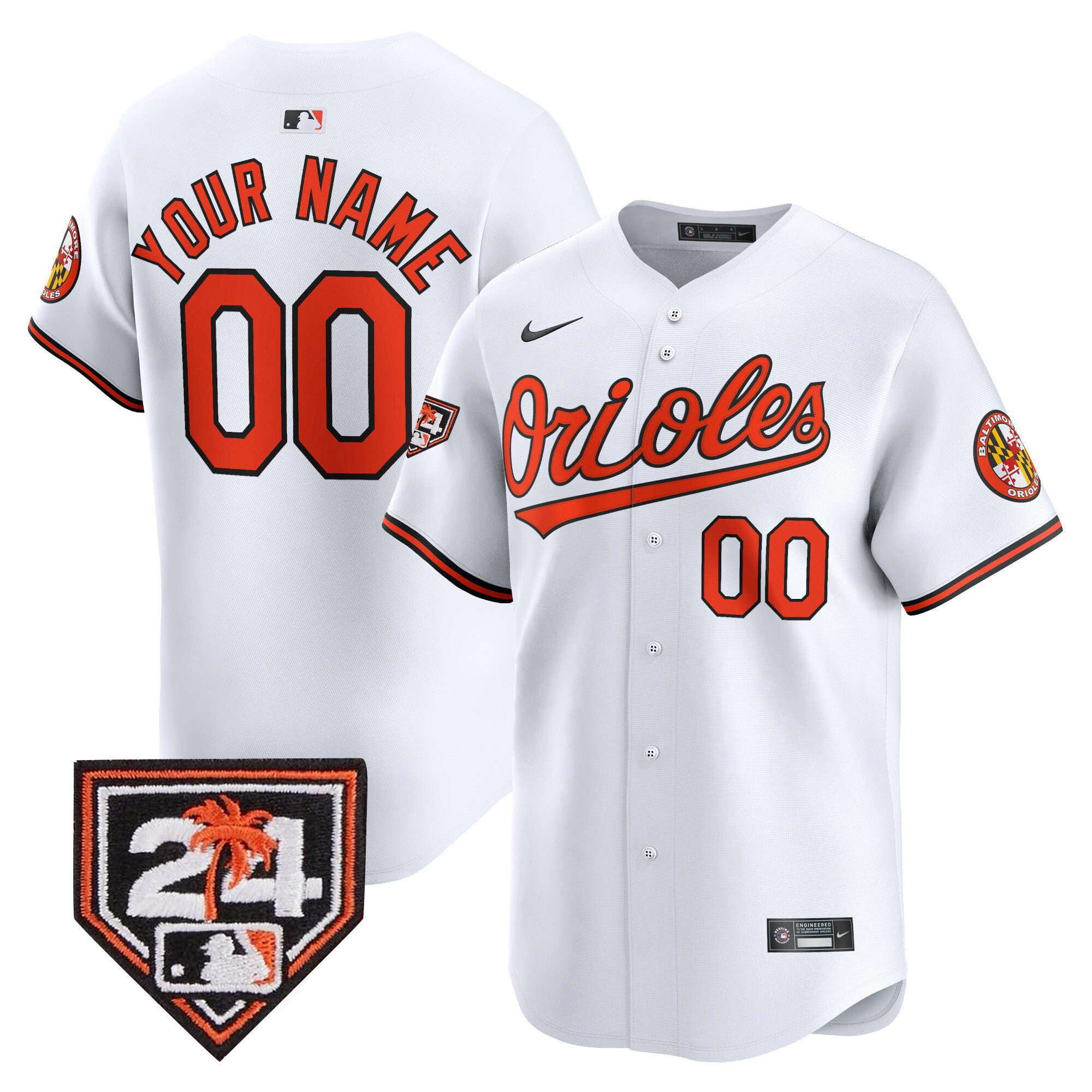 Baltimore Orioles 2024 Spring Training Patch Custom Men Jersey - White