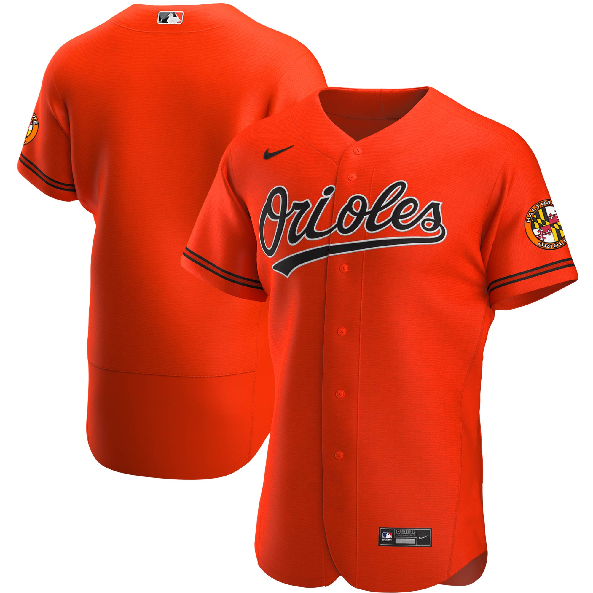 Alternative view of Baltimore Orioles Alternate Authentic Team Jersey – Orange