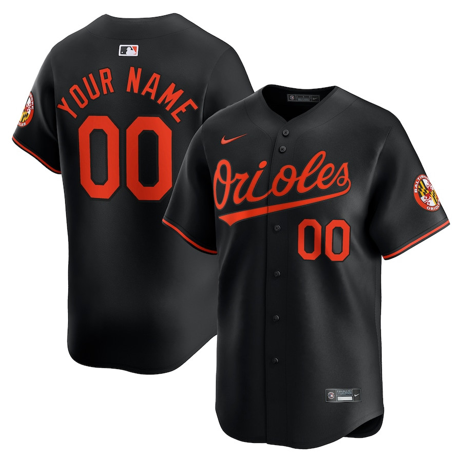 Baltimore Orioles Alternate Limited Custom Men Jersey - Black