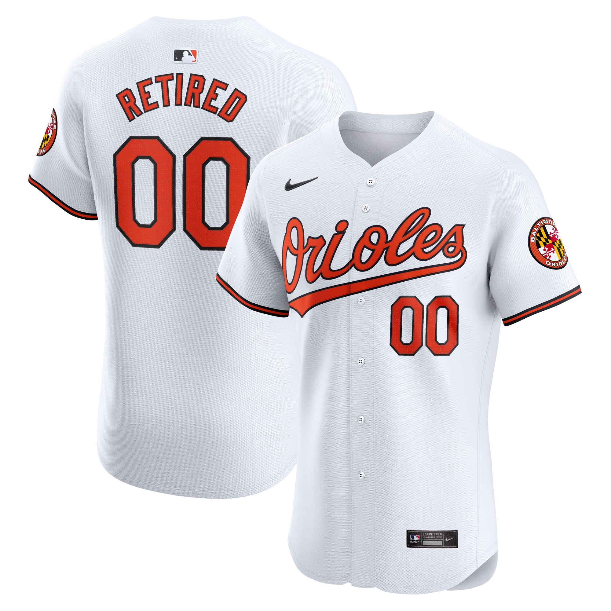 Baltimore Orioles Home Elite Pick-a-player Retired Roster Jersey - White
