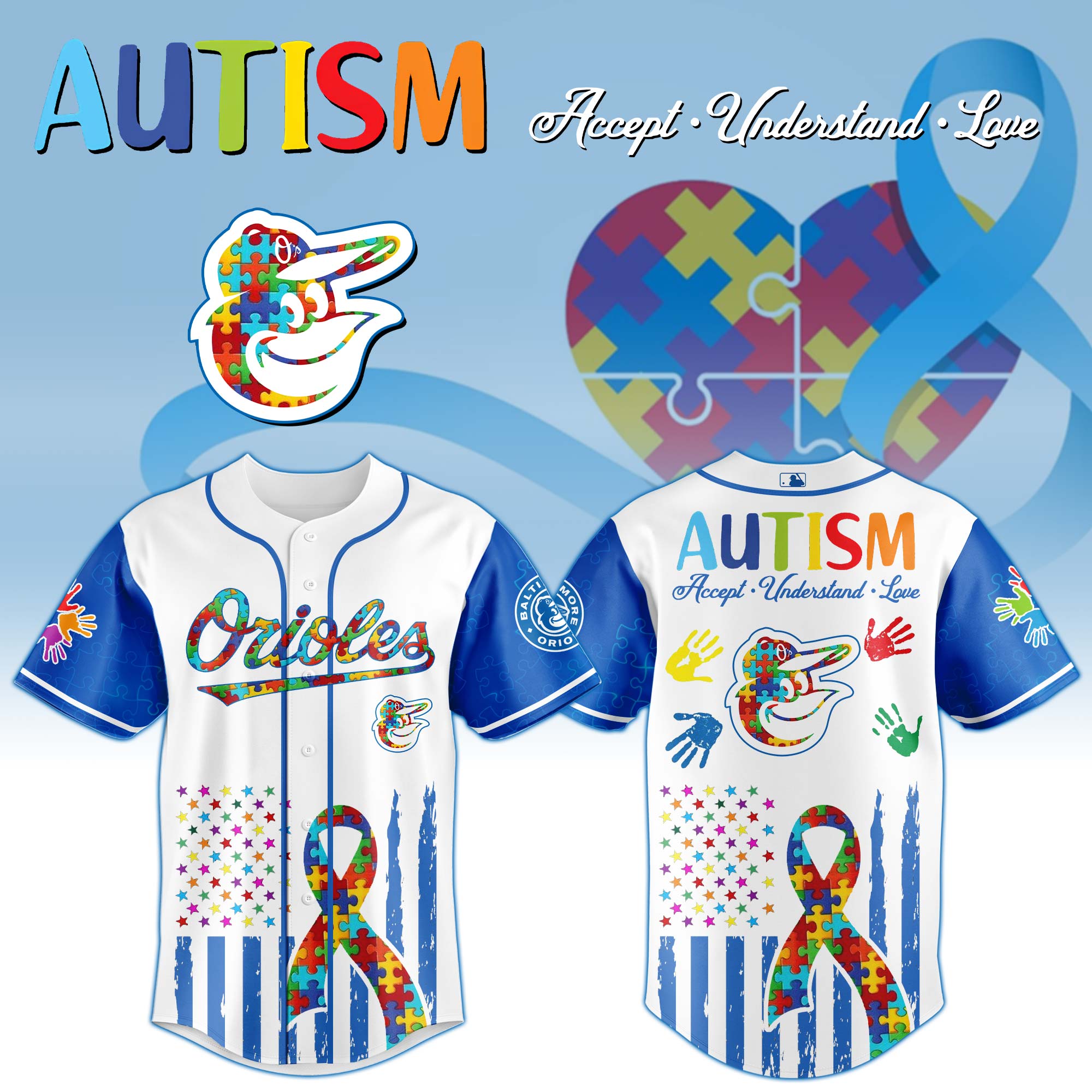 Baltimore Orioles Mlb X Autism Awareness Month Baseball Jersey
