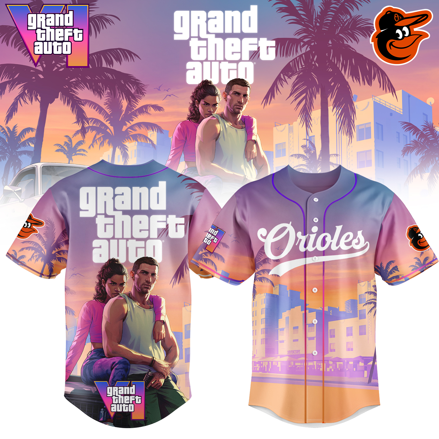 Baltimore Orioles Mlb X Grand Theft Auto Baseball Jersey