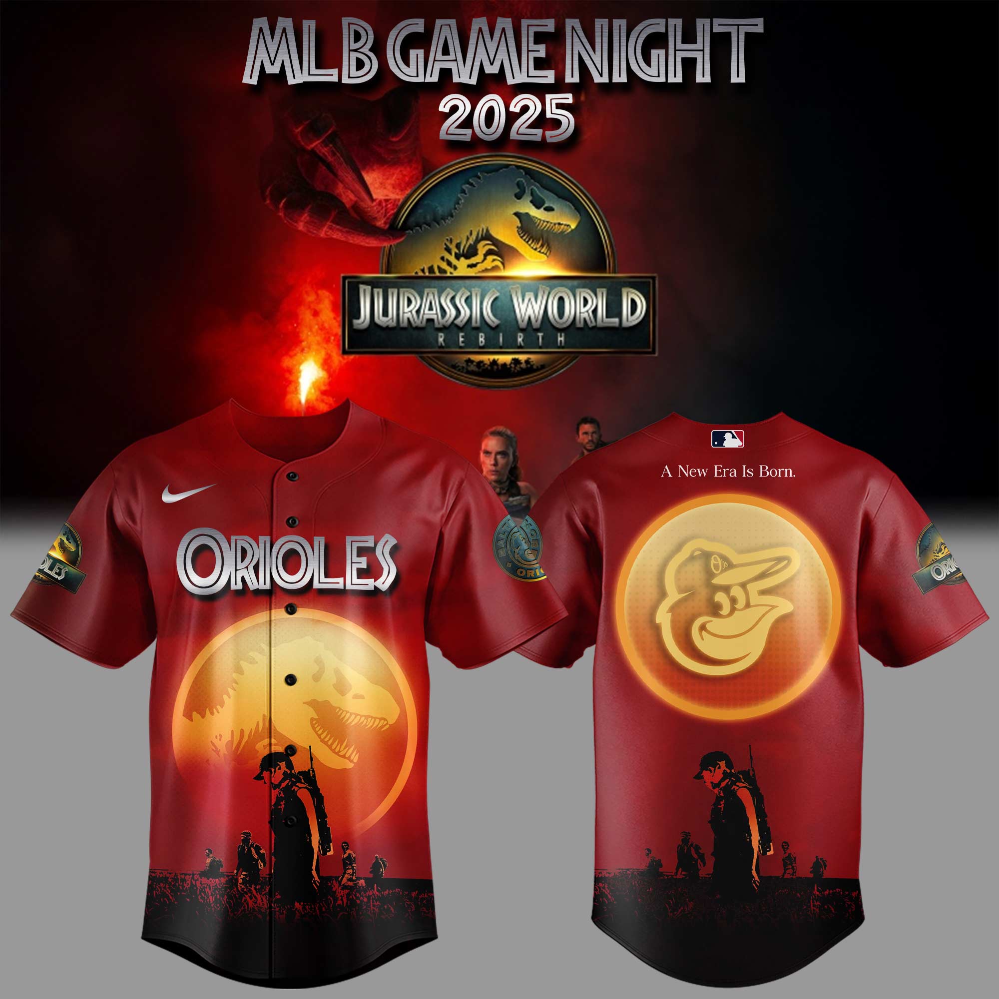 Baltimore Orioles Mlb X Jurassic World New Era Baseball Jersey