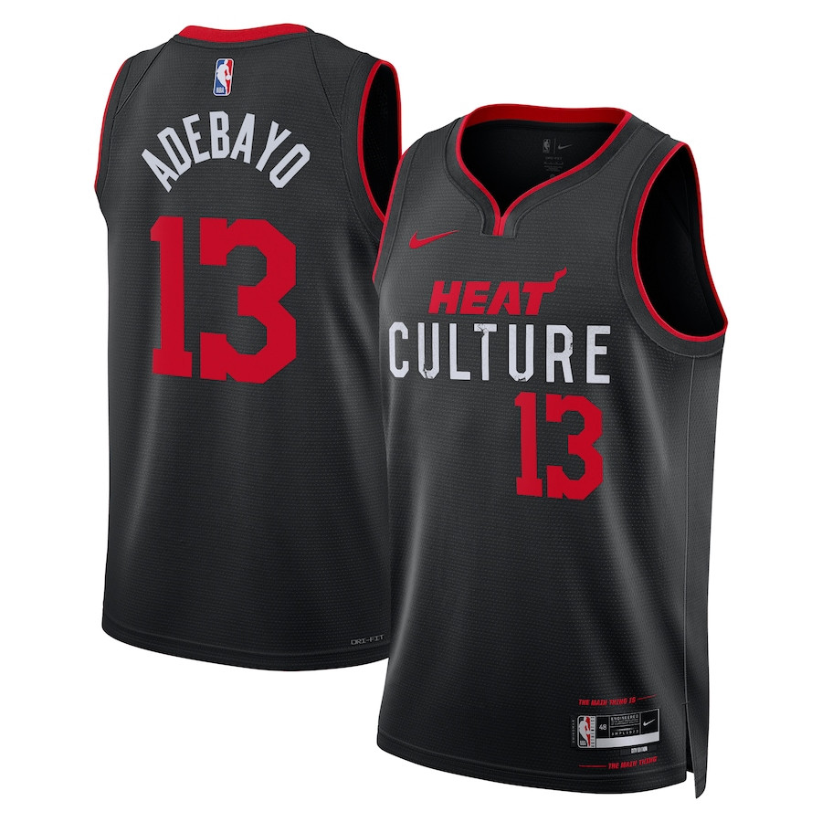 Bam Adebayo 13 Miami Heat 2023/24 City Edition Swingman Jersey - Black - JS725 