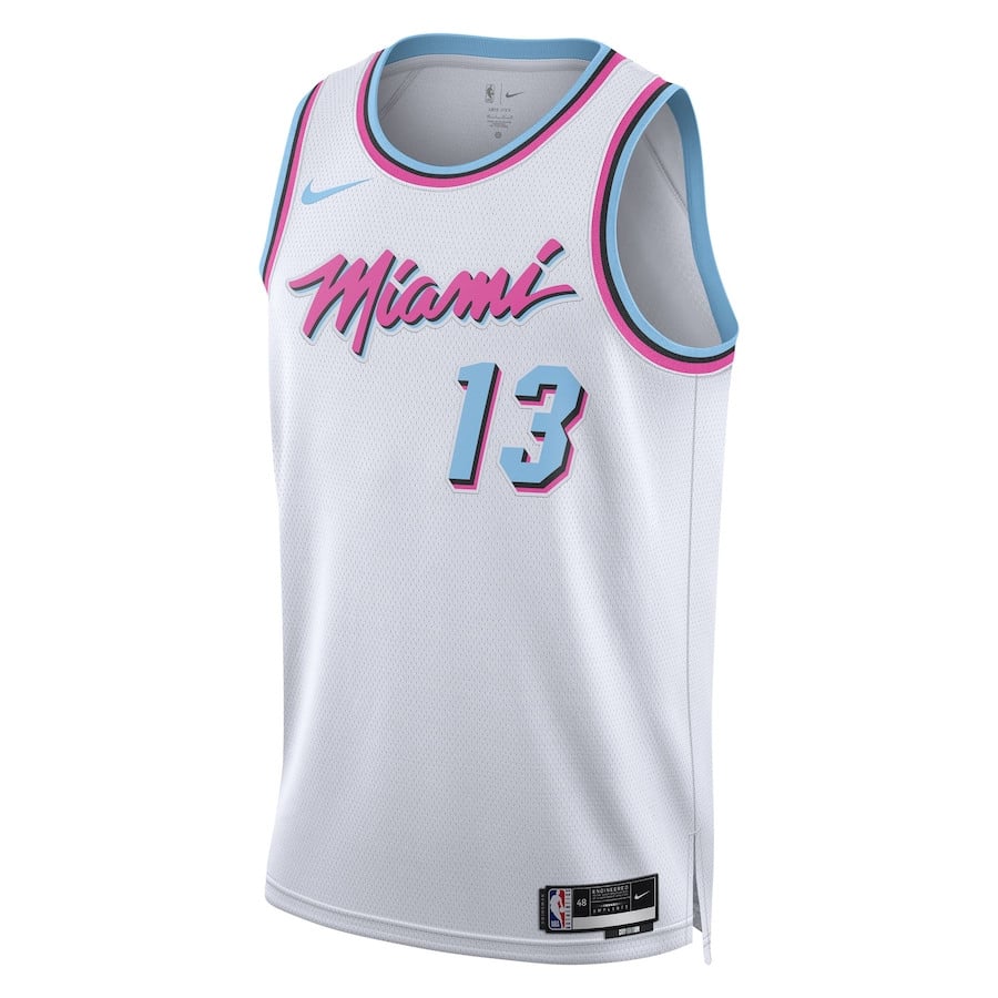 Alternative view of Bam Adebayo 13 Miami Heat Unisex 2024/25 Swingman Player Jersey - City Edition - White - JS839 