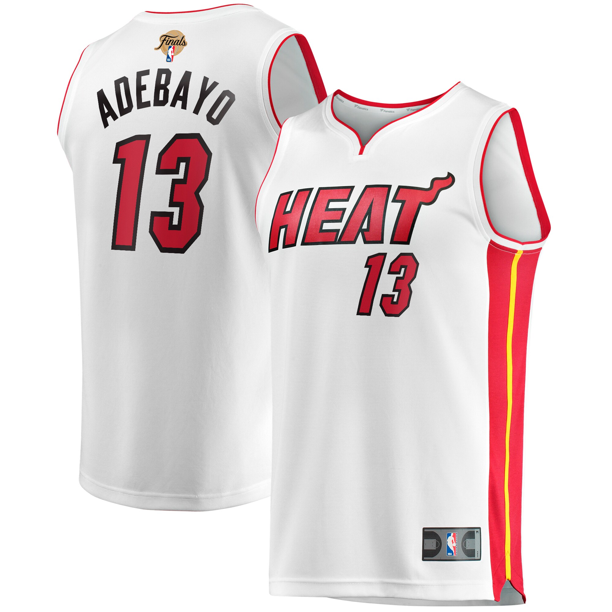 Alternative view of Bam Adebayo Miami Heat Fanatics Branded 2023 Nba Finals Fast Break Player Jersey - Association Edition - White