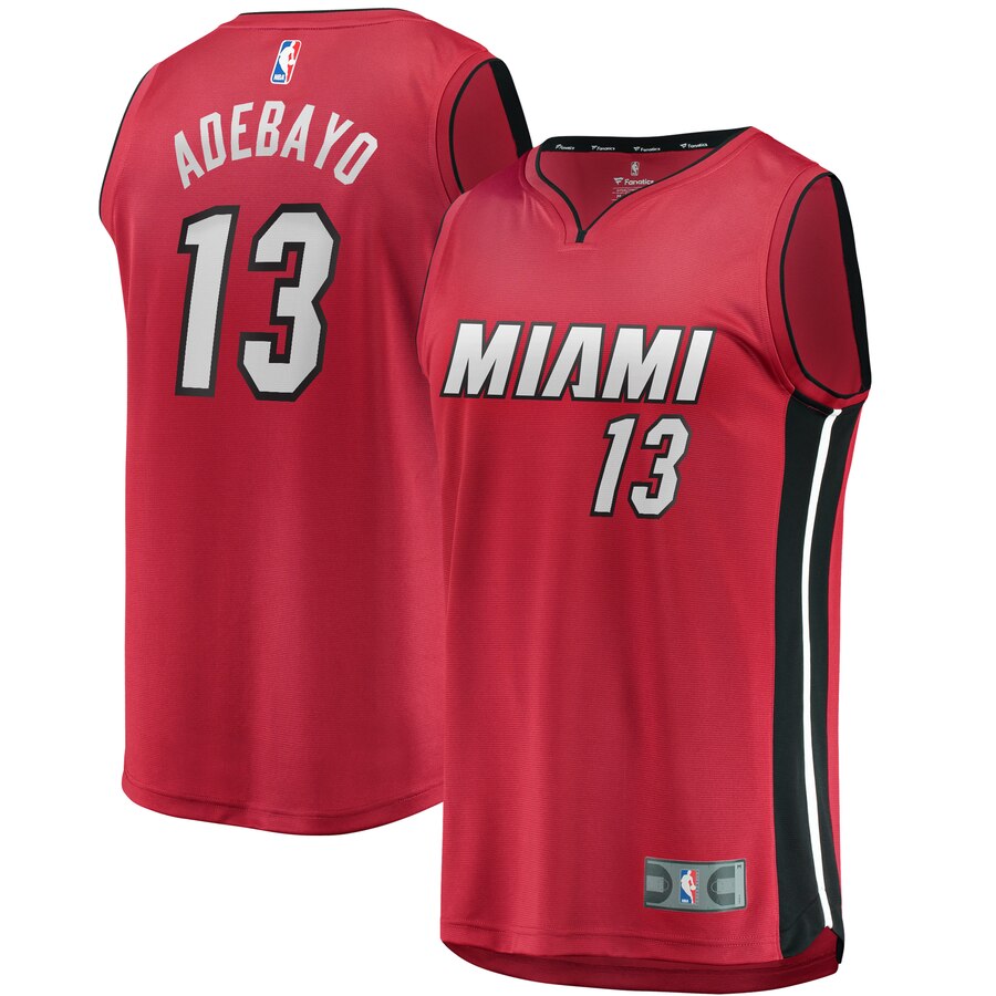 Bam Adebayo Miami Heat Fanatics Branded Fast Break Player Jersey - Statement Edition - Red
