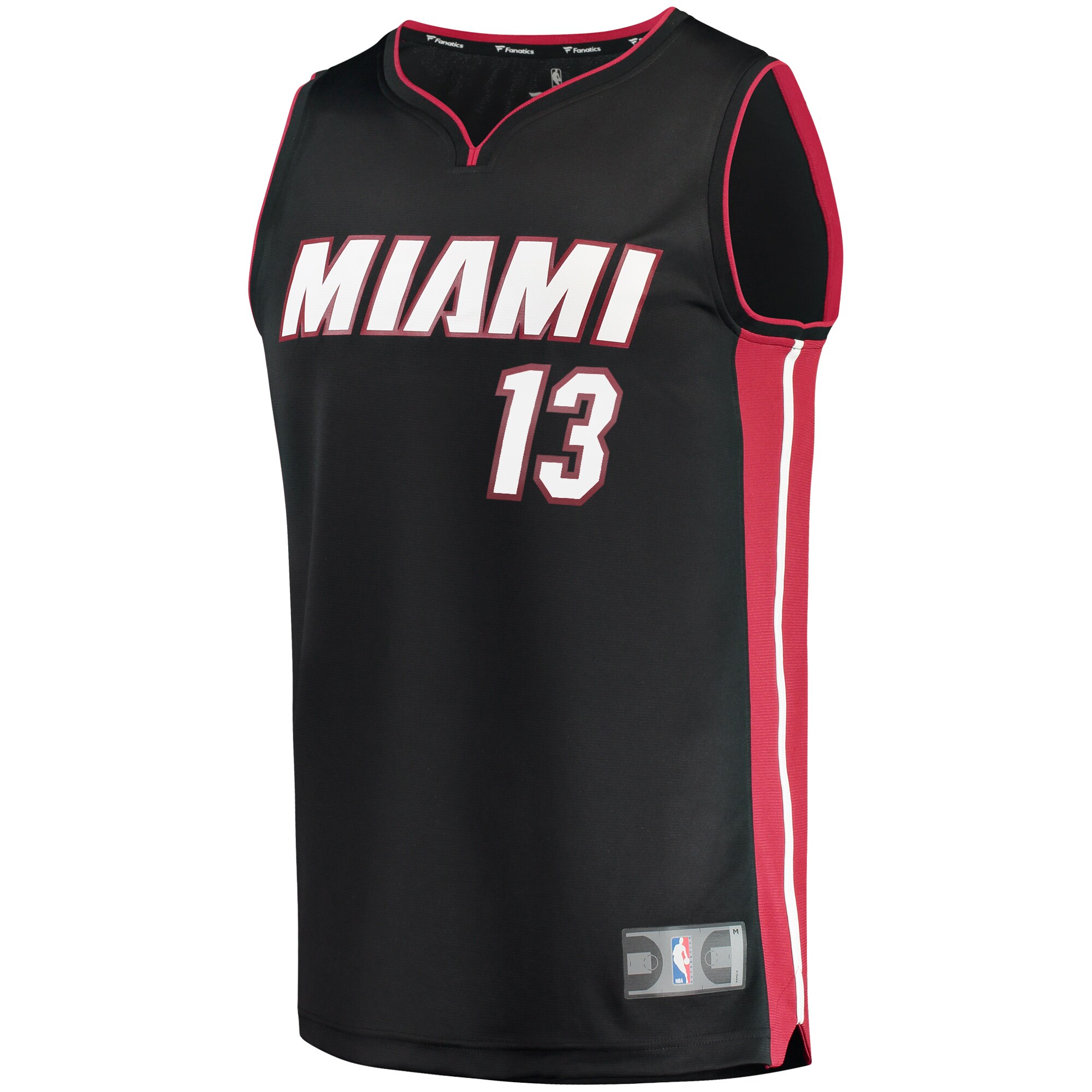 Alternative view of Bam Adebayo Miami Heat Fanatics Fast Break Replica Player Jersey - Icon Edition - Black