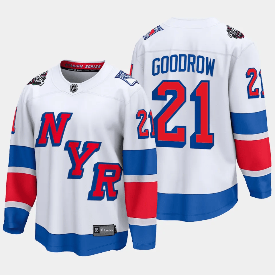 Barclay Goodrow 21 New York Rangers 2024 Stadium Series Patch Breakaway Jersey - Men, White - JS125 