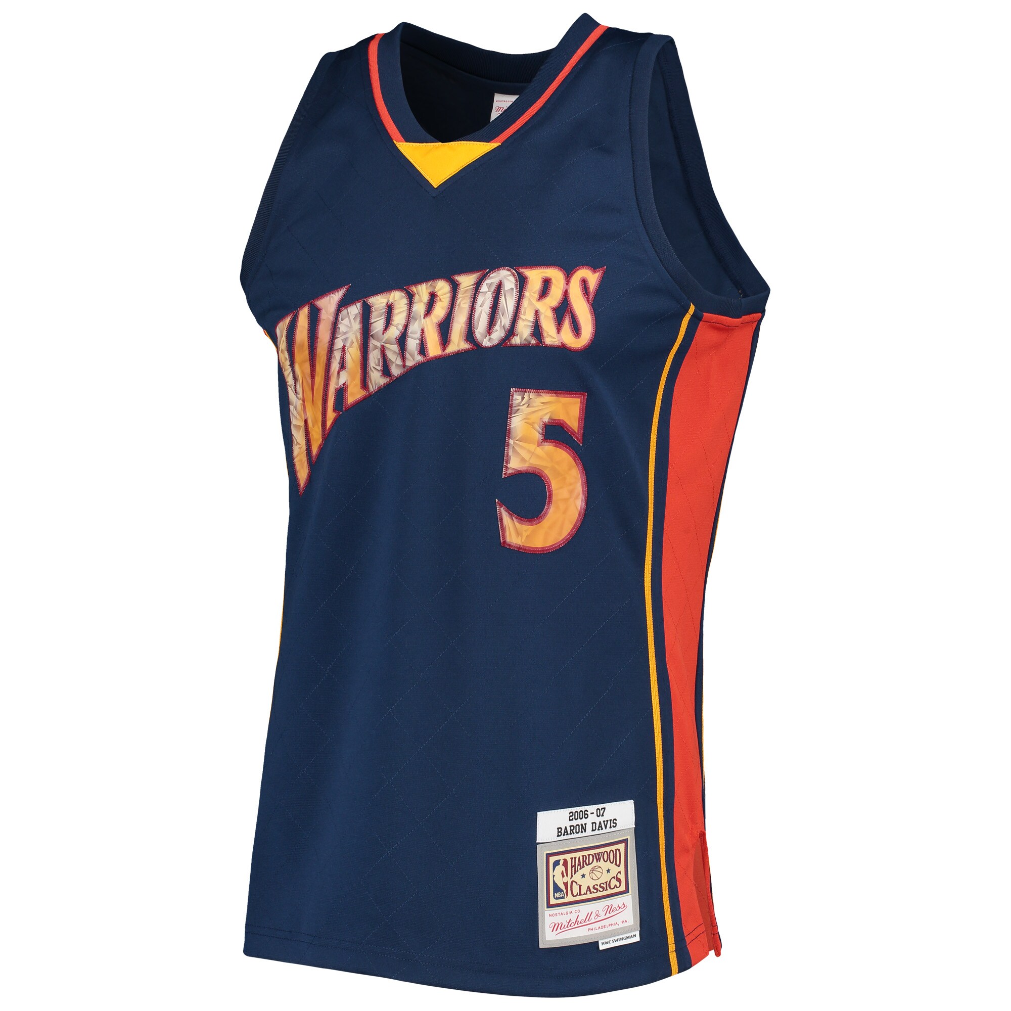 Alternative view of Baron Davis Golden State Warriors Mitchell & Ness 2006/07 Hardwood Classics Nba 75th Anniversary Diamond Swingman Jersey - Royal
