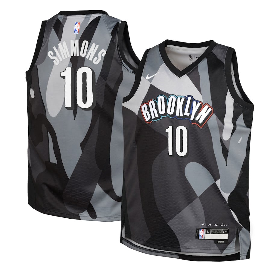 Ben Simmons 10 Brooklyn Nets 2024/25 Swingman Player YOUTH Jersey - City Edition - Gray - JS559 
