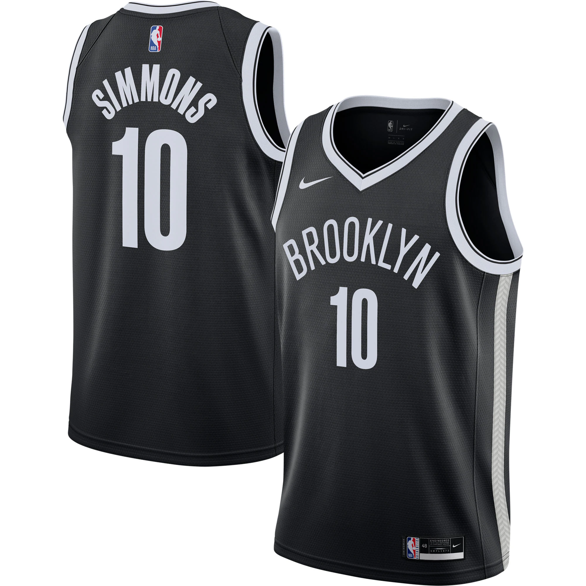 Alternative view of Ben Simmons Brooklyn Nets 2021/22 Swingman Jersey – Icon Edition – Black