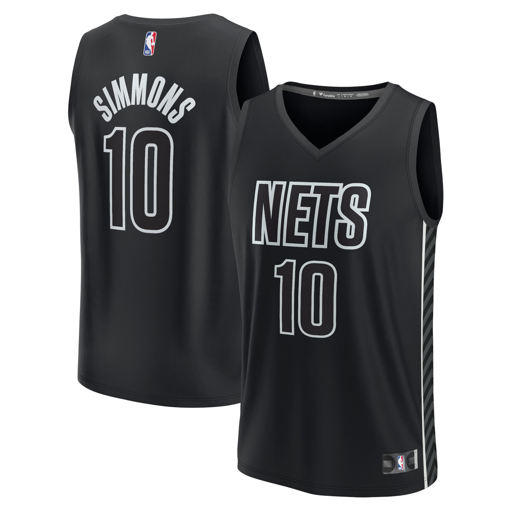 Alternative view of Ben Simmons Brooklyn Nets Fanatics Branded Fast Break Replica Player Jersey - Statement Edition - Black