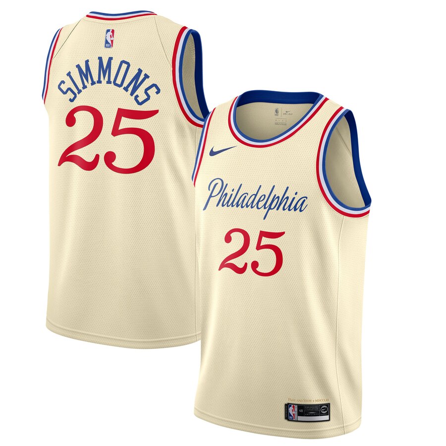 Ben Simmons Philadelphia 76ers 2019/20 Finished Swingman Jersey Cream - City Edition