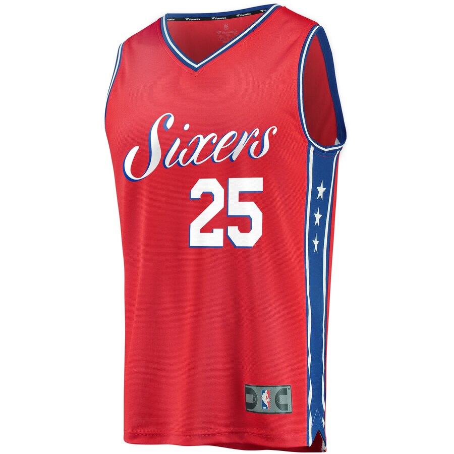 Alternative view of Ben Simmons Philadelphia 76ers Fanatics Branded Fast Break Replica Jersey Red - Statement Edition