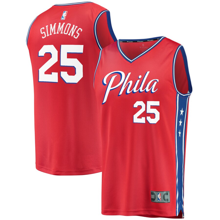 Ben Simmons Philadelphia 76ers Fanatics Branded Fast Break Replica Jersey – Statement Edition – Red