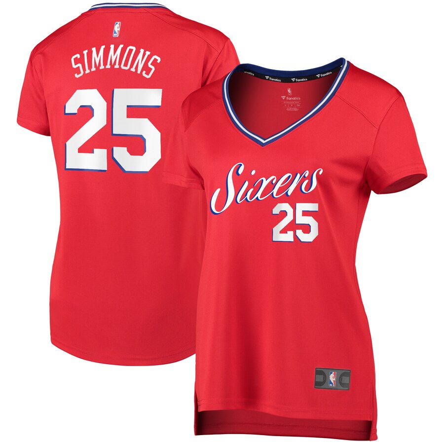 Ben Simmons Philadelphia 76ers Fanatics Branded Women’s Fast Break Replica Player Jersey – Statement Edition – Red