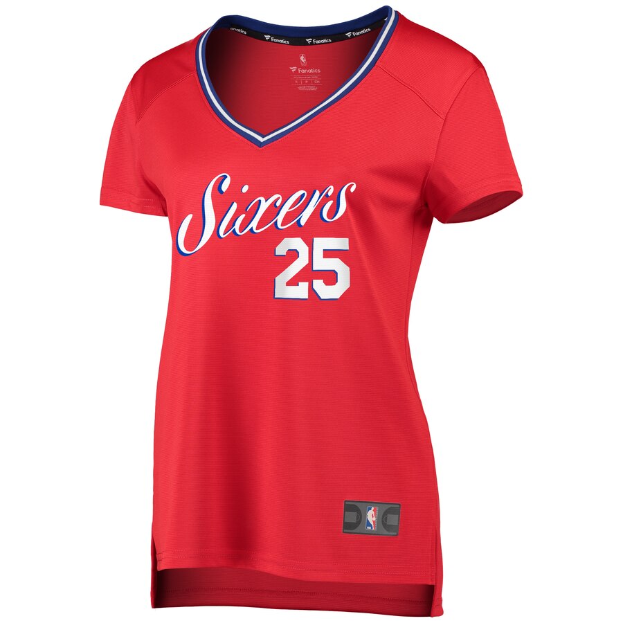 Alternative view of Ben Simmons Philadelphia 76ers Fanatics Branded Women’s Fast Break Replica Player Jersey – Statement Edition – Red