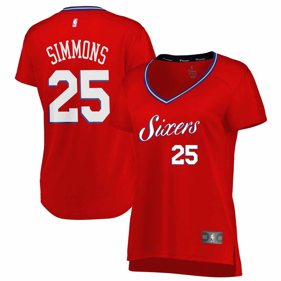 Ben Simmons Philadelphia 76ers Fanatics Branded Women's Fast Break Replica Statement Edition Jersey - Red