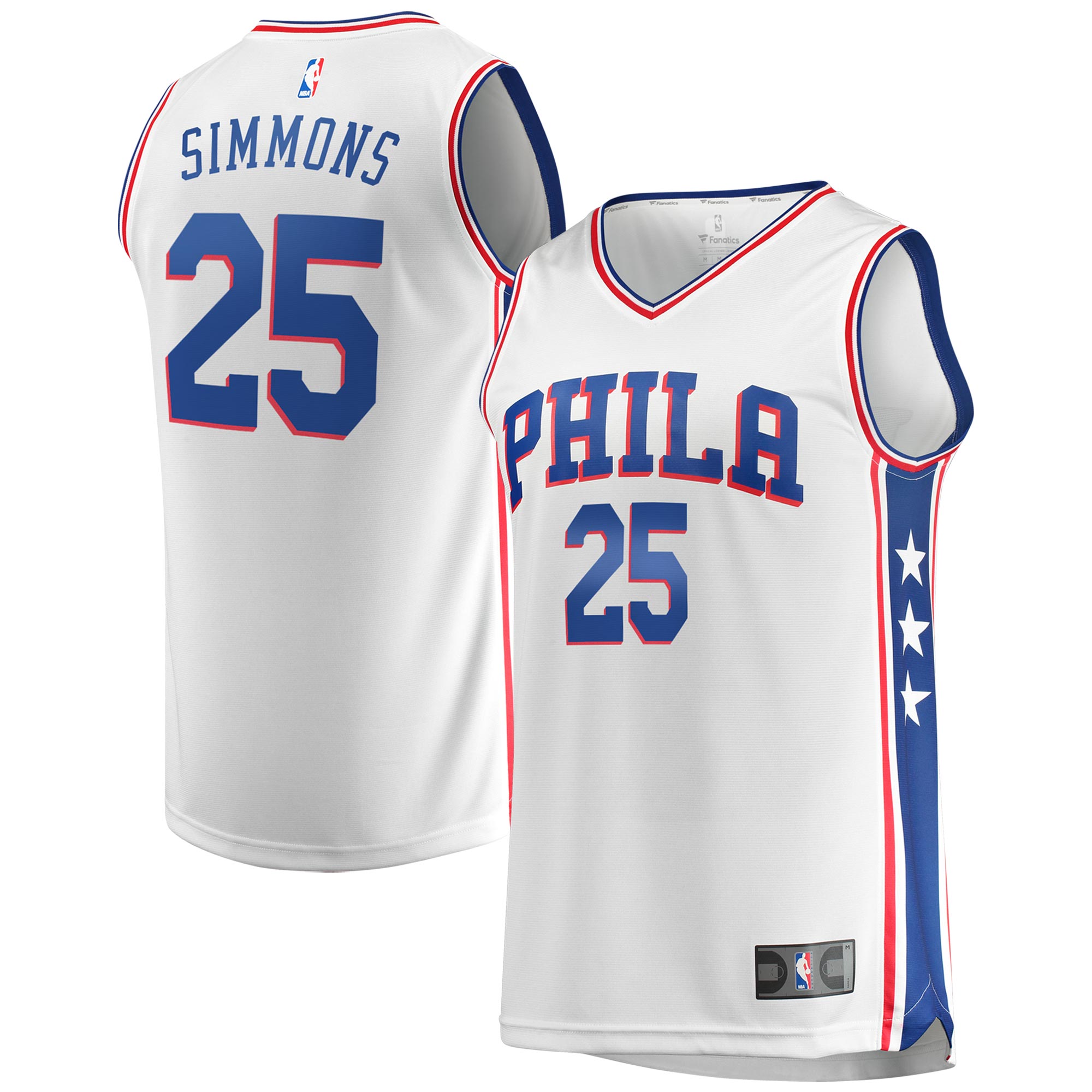 Ben Simmons Philadelphia 76ers Fanatics Branded Youth Fast Break Replica Jersey White – Association Edition