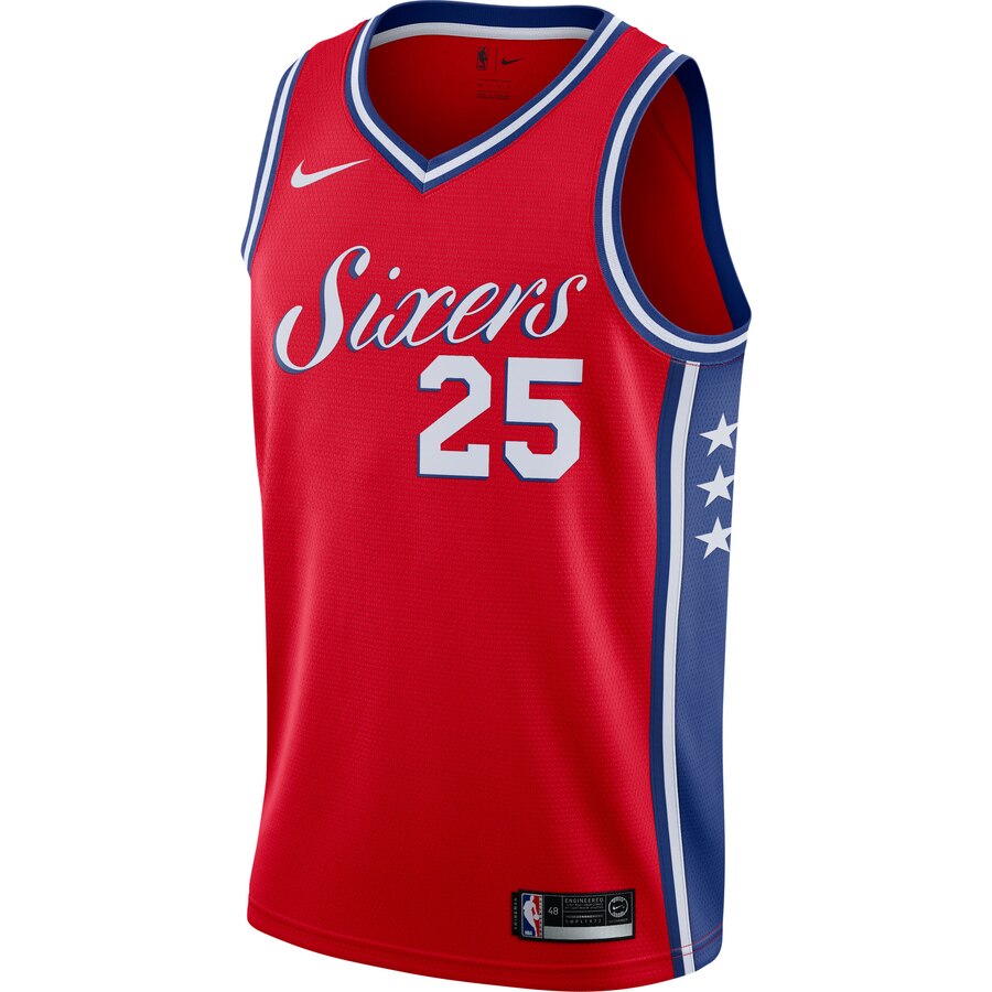 Alternative view of Ben Simmons Philadelphia 76ers Swingman Jersey - Statement Edition - Red