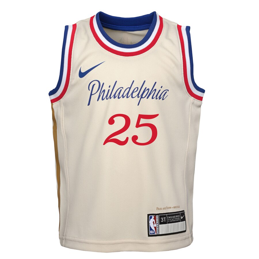 Alternative view of Ben Simmons Philadelphia 76ers Toddler 2019/20 City Edition Replica Player Jersey - Cream