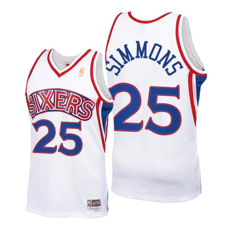 Ben Simmons Philadelphia 76ers White Throwback 90s Jersey HWC Swingman - Men Jersey - JS401 