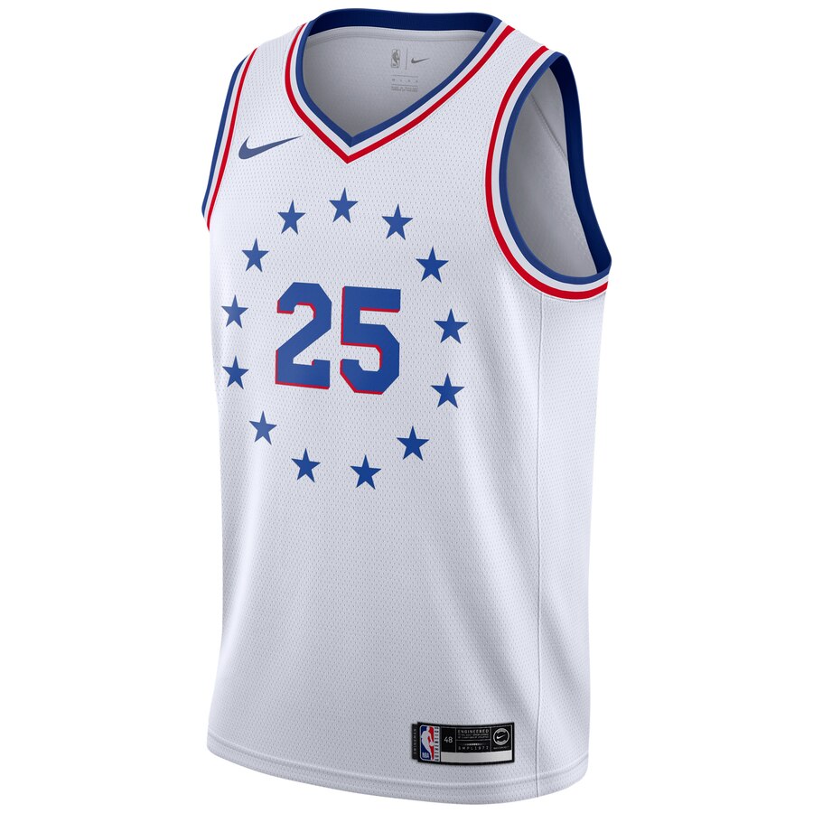 Alternative view of Ben Simmons Philadelphia 76ers Youth 2018/19 Swingman Jersey White - Earned Edition