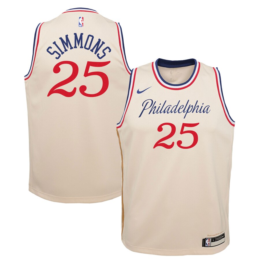 Ben Simmons Philadelphia 76ers Youth Swingman Jersey Cream - City Edition