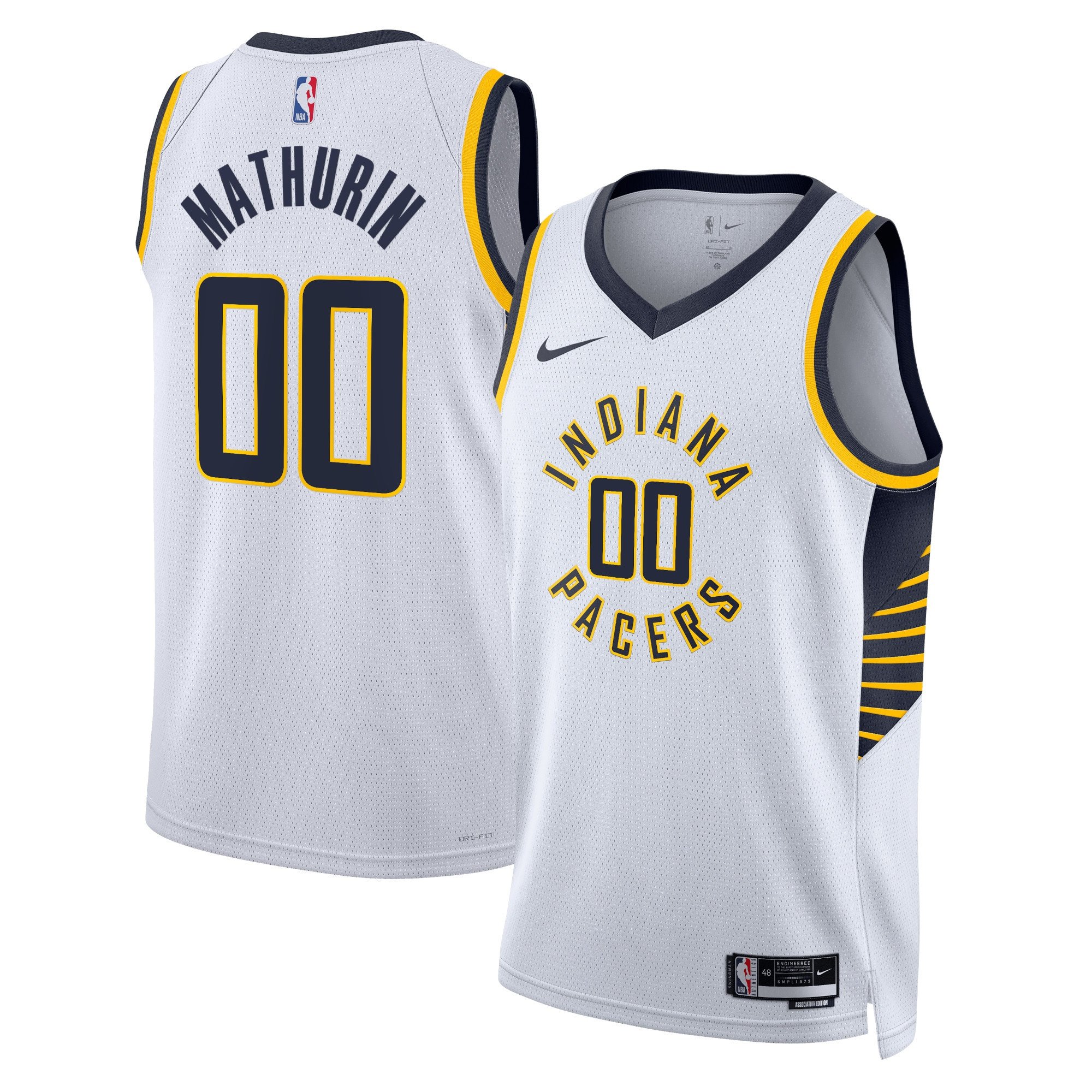Bennedict Mathurin 00 Indiana Pacers 2023/24 Association Edition Swingman Jersey - White - JS210 