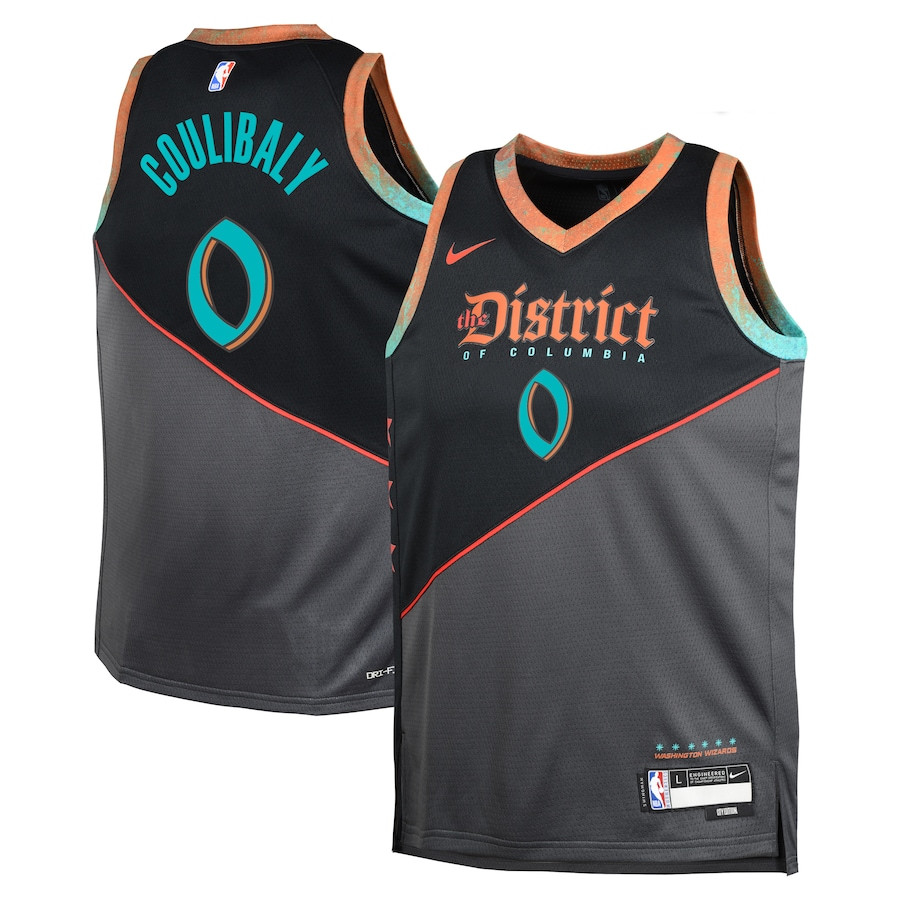 Bilal Coulibaly 0 Washington Wizards 2023/24 City Edition Swingman YOUTH Jersey - Black - JS503 