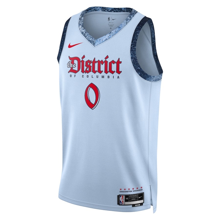Alternative view of Bilal Coulibaly 0 Washington Wizards Unisex 2024/25 Swingman Player Jersey - City Edition - Powder Blue - JS453 