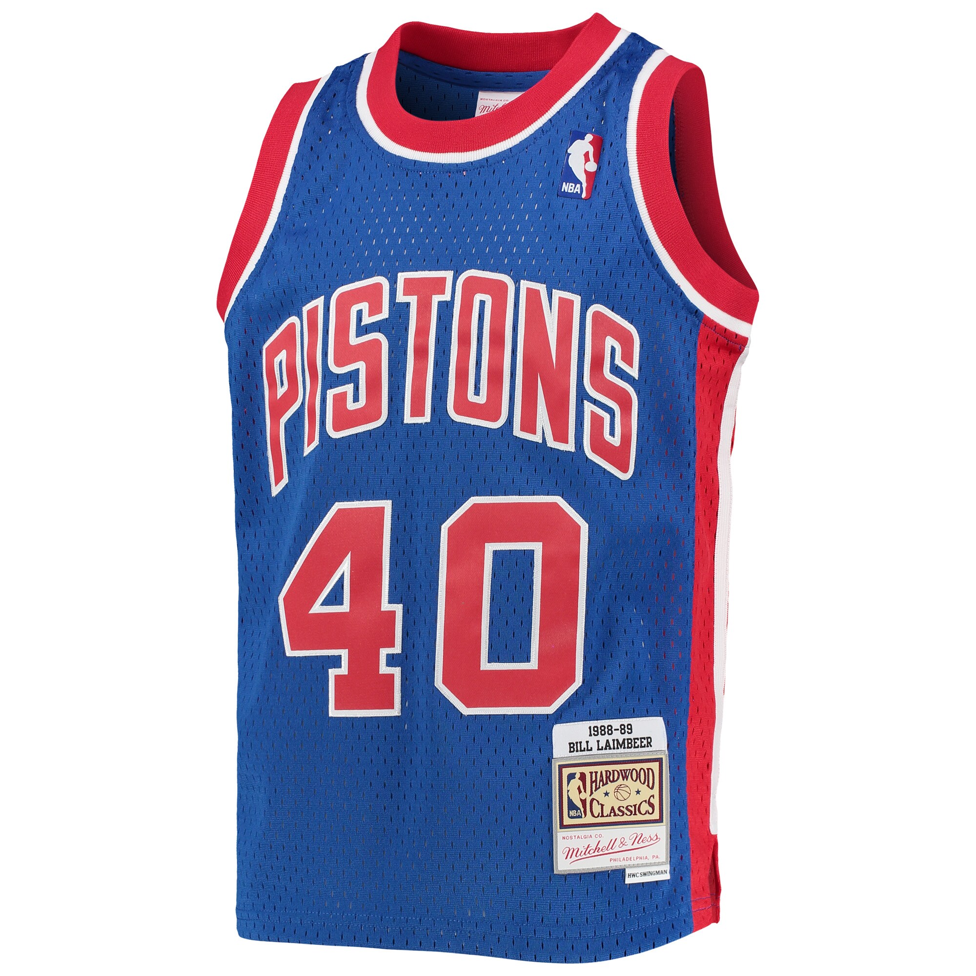 Alternative view of Bill Laimbeer Detroit Pistons Mitchell & Ness Youth 1988/89 Hardwood Classics Swingman Jersey - Blue