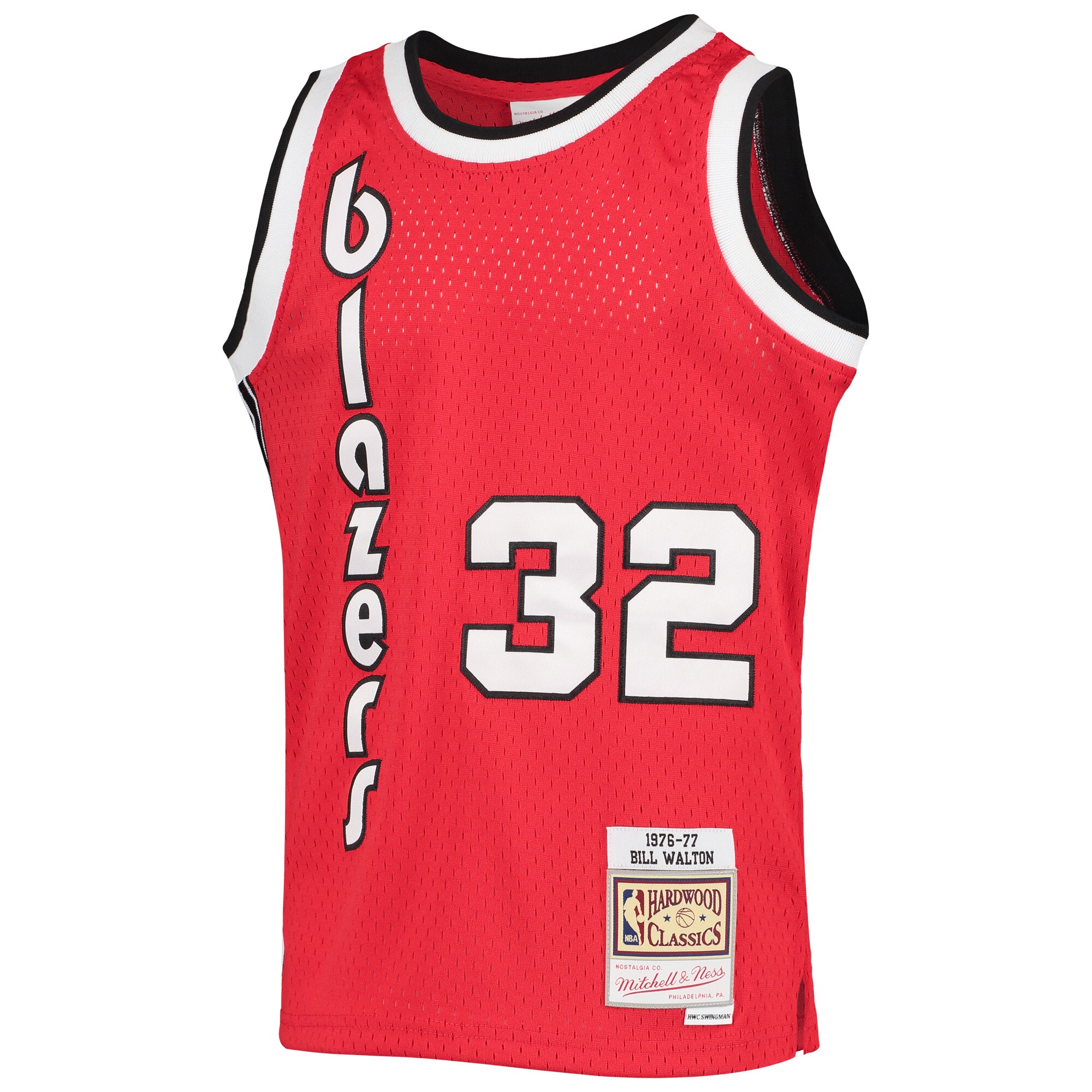 Alternative view of Bill Walton Portland Trail Blazers Mitchell & Ness Youth 1976/77 Hardwood Classics Swingman Jersey - Black