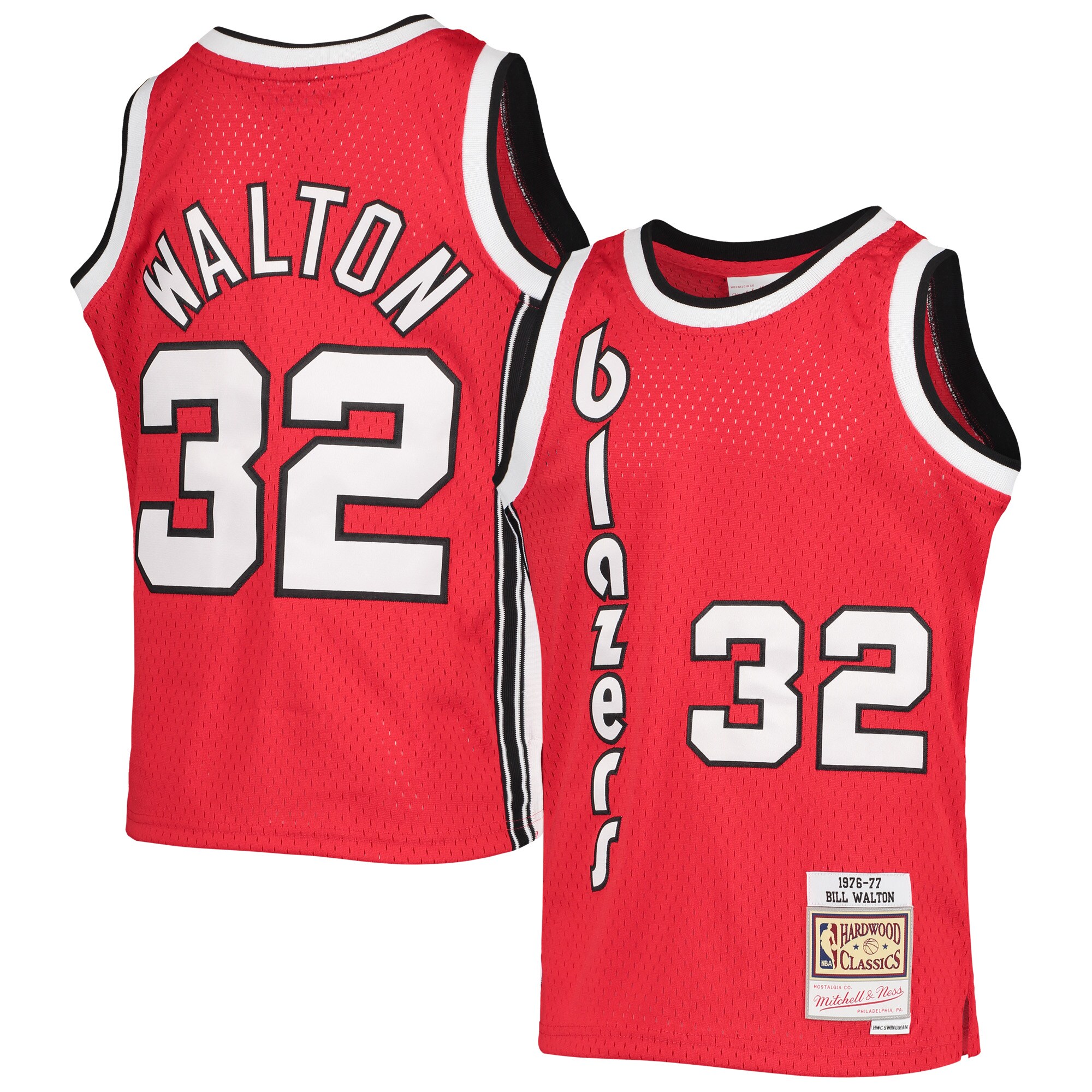 Alternative view of Bill Walton Portland Trail Blazers Mitchell & Ness Youth 1976/77 Hardwood Classics Swingman Jersey - Black