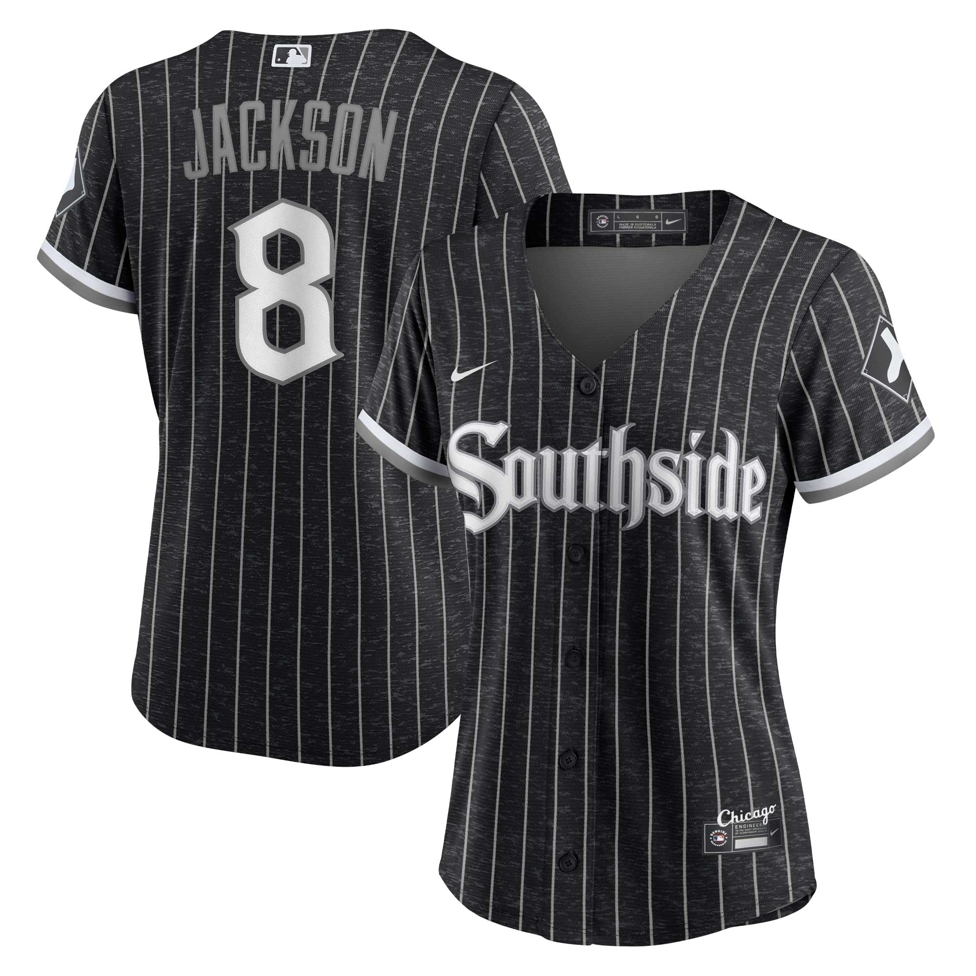 Alternative view of Bo Jackson Chicago White Sox Women’s City Connect Replica Player Jersey – Black