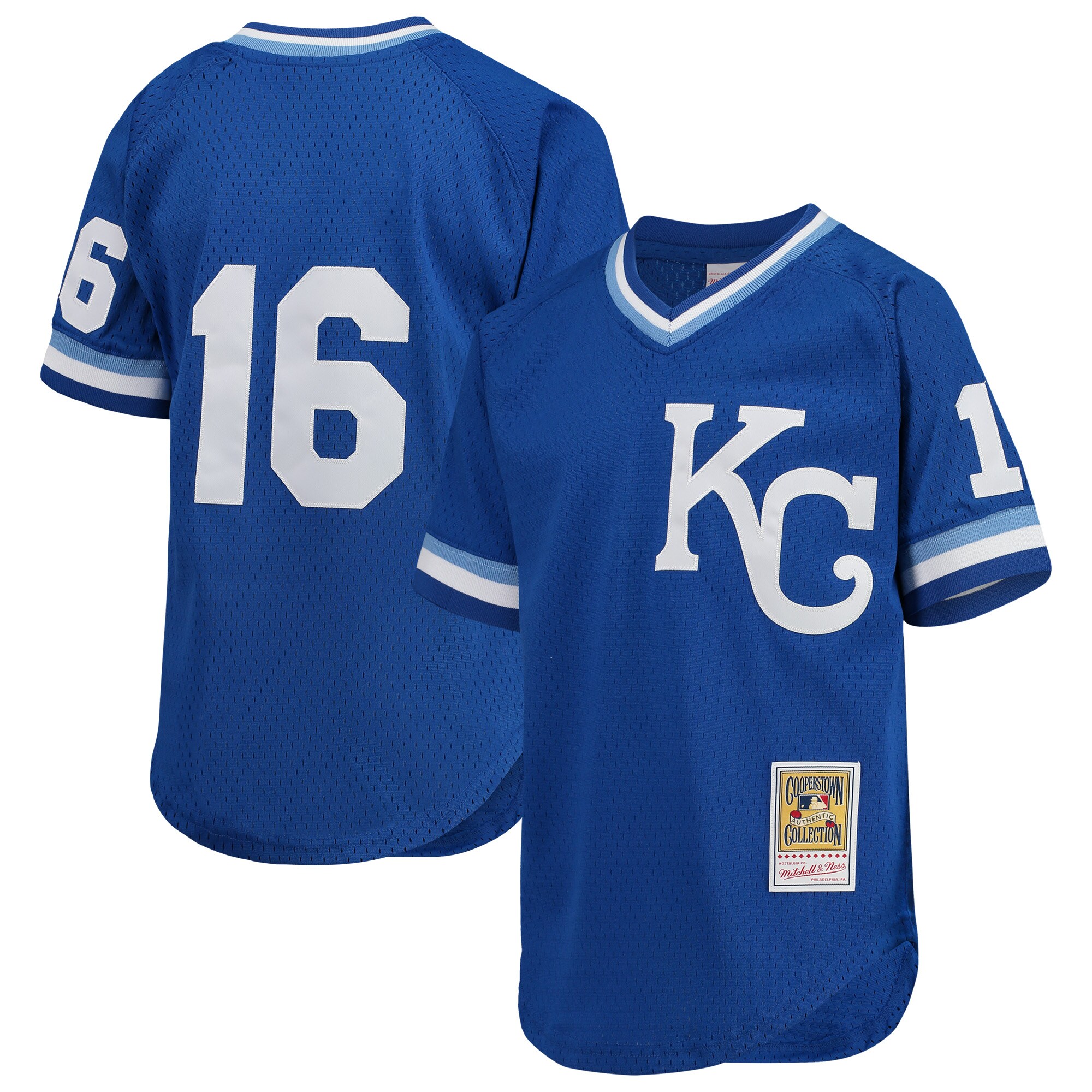Alternative view of Bo Jackson Kansas City Royals Mitchell & Ness Youth Cooperstown Collection Mesh Batting Practice Jersey - Royal