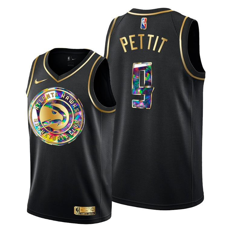 Bob Pettit 9 Atlanta Hawks 75th Anniversary Team Black Jersey - Men - JS792 