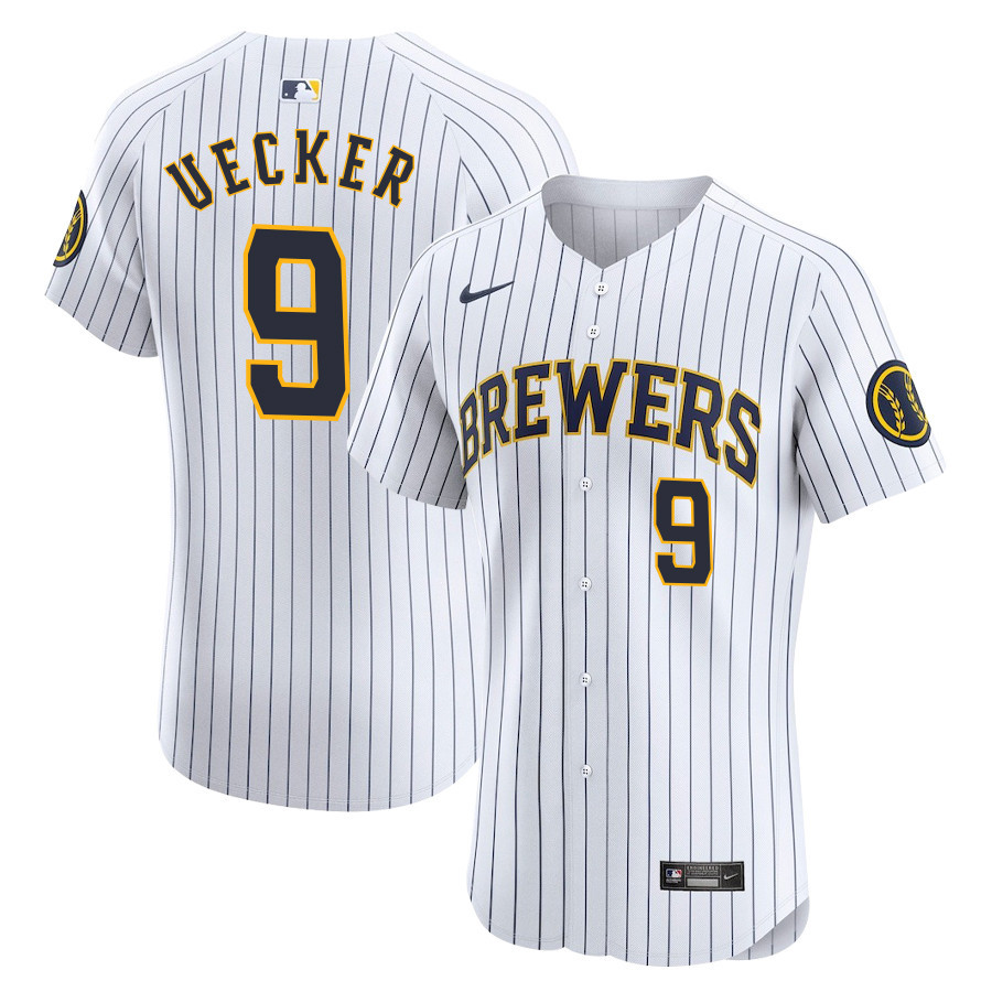 Bob Uecker #9 Milwaukee Brewers Alternate Alternate ELITE Jersey - White 