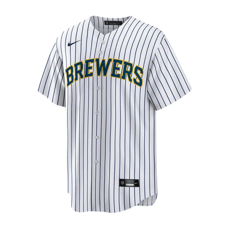 Alternative view of Bob Uecker #9 Milwaukee Brewers Alternate Jersey - White 