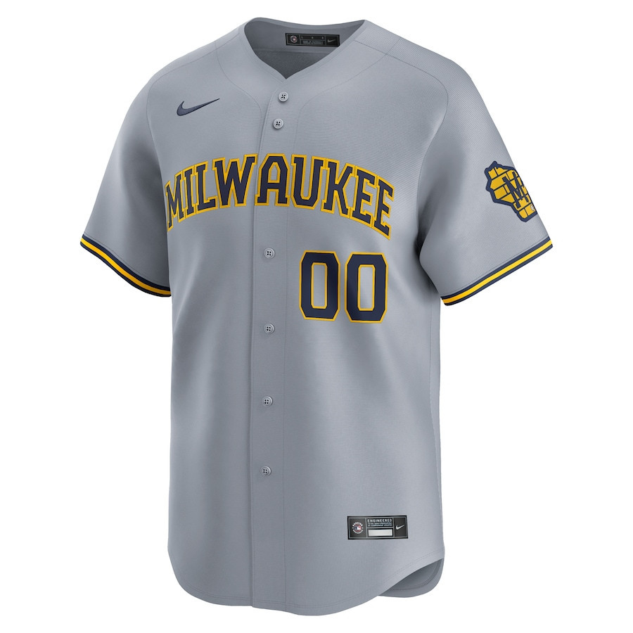 Alternative view of Bob Uecker #9 Milwaukee Brewers Away Jersey - Grey 