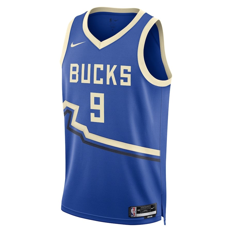 Alternative view of Bobby Portis Jr. 9 Milwaukee Bucks Unisex 2024/25 Swingman Player Jersey - City Edition - Royal - JS117 