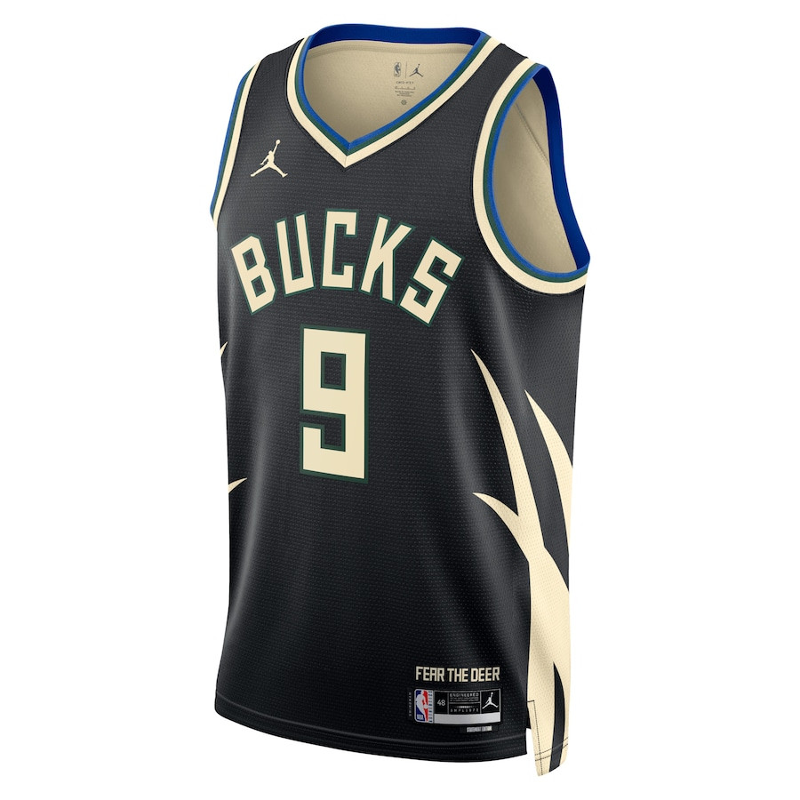 Alternative view of Bobby Portis Jr 9 Milwaukee Bucks Unisex Swingman Jersey - Statement Edition - Black - JS460 