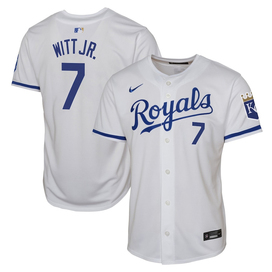 Bobby Witt Jr. 7 Kansas City Royals Home Limited Player YOUTH Jersey - White 