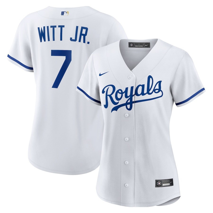 Bobby Witt Jr. 7 Kansas City Royals Women's Home Player Jersey - White 