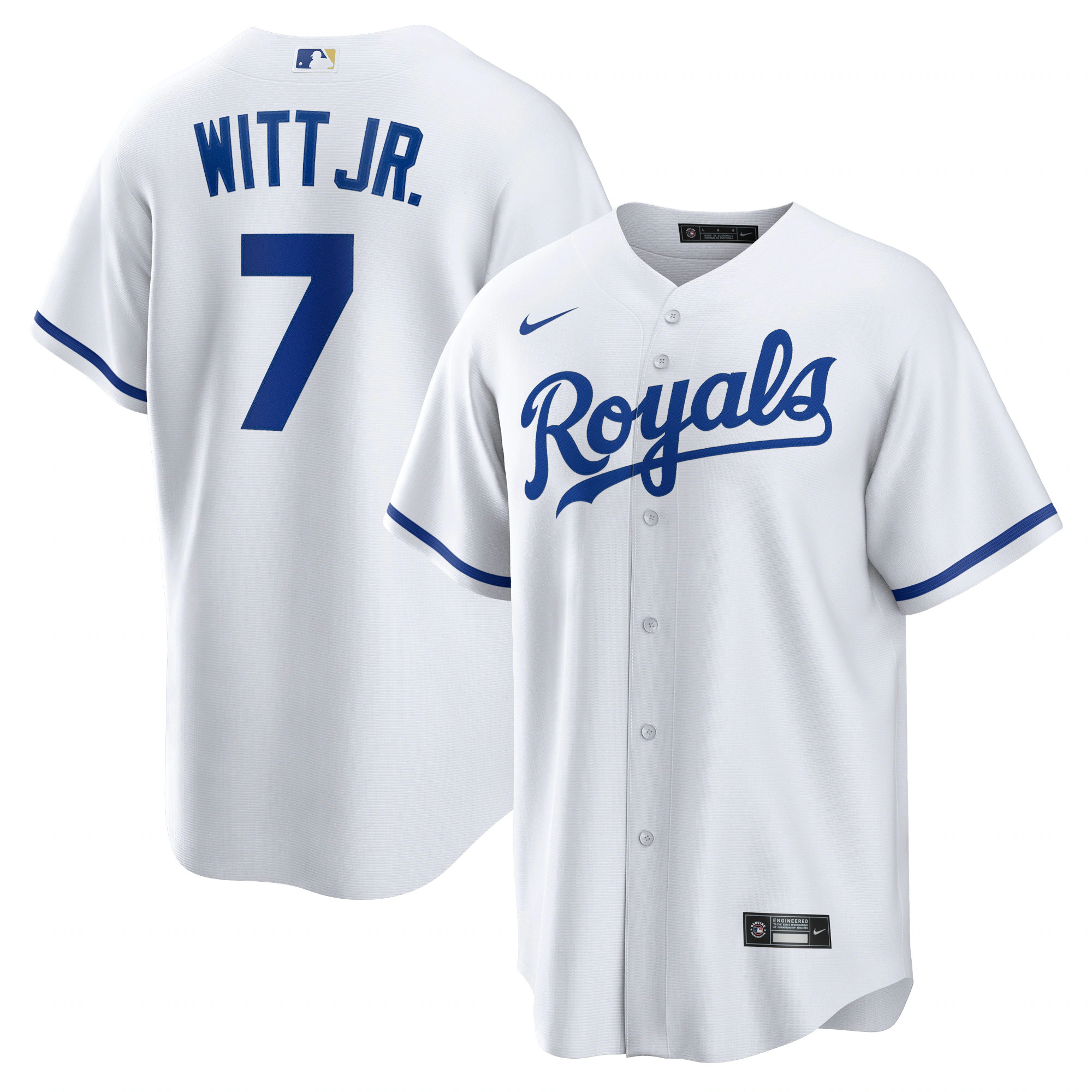 Alternative view of Bobby Witt Jr. Kansas City Royals Home Replica Player Jersey – White